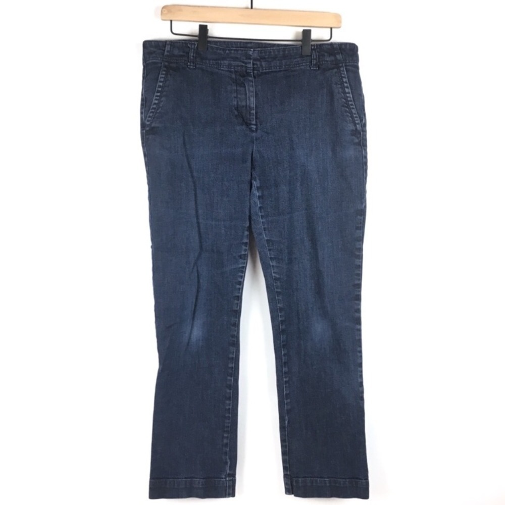 TALBOTS Jeans Modern Slim Crop Dark Wash Stretch Denim Petite Plus Size 14P / 32